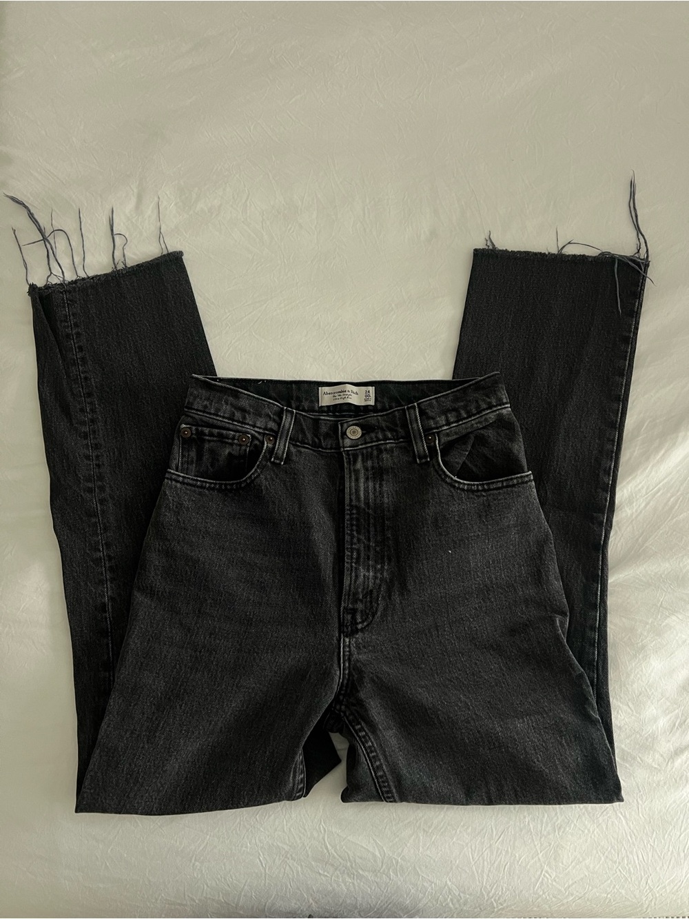 Abercrombie & Fitch Black High-Rise Straight Jeans